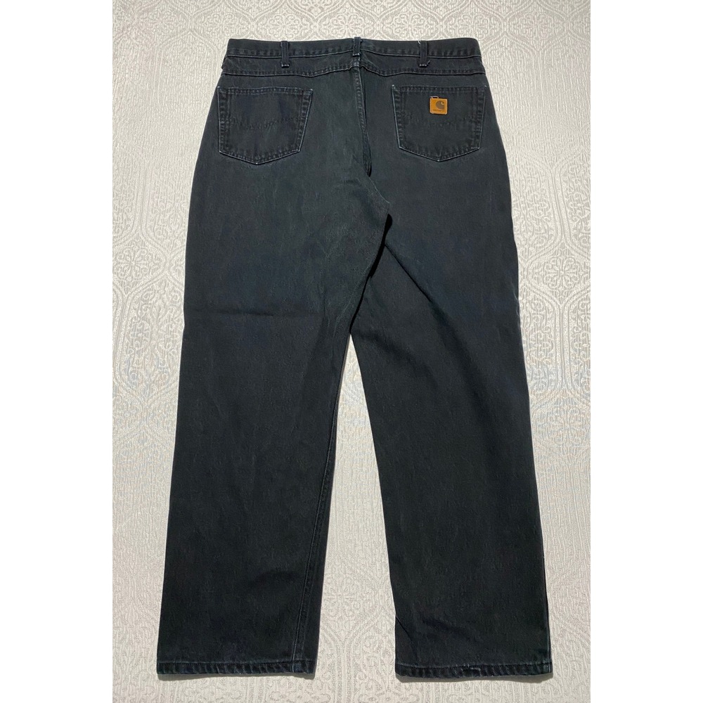 Vintage Carhartt B181 BLK Mens 38x30 Black Relaxed Fit Heavyweight Denim Jeans